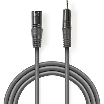 Audio kabel Nedis XLR stereo kabel XLR 3pin zástrčka - 3.5mm Jack zástrčka, 3 m (COTH15300GY30)