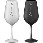 Crystalex Sklenice Love Black and White 550 ml, 2 ks