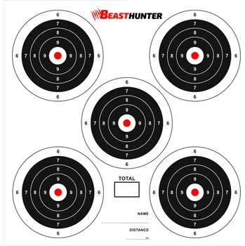 Terč na sportovní střelbu Terč Beast Hunter 14x14cm 5-target 100ks - bílý-černý