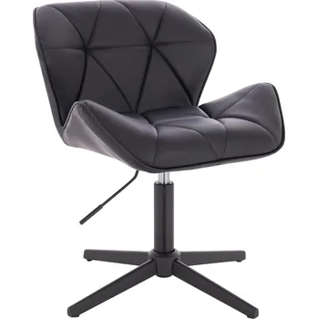 Otočné křeslo ekokůže Horten na černém kříži - černé