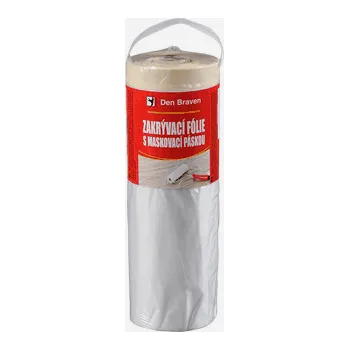 Zakrývací fólie na malování Den Braven Zakrývací fólie s maskovací páskou transparentní Barva: transparentní, Varianta: Zakrývací fólie s maskovací páskou, 210 cm x 20 m, transparentní, rozměry: 210 cm x 20 m