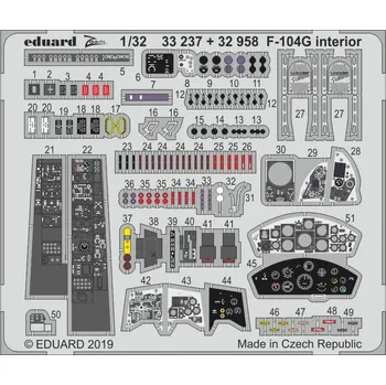 Plastikový model Eduard 1/32 F-104G interior (ITALERI)