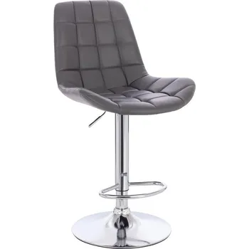 Barová židle Barová židle ekokůže Voss na stříbrném talíři - tmavě šedé