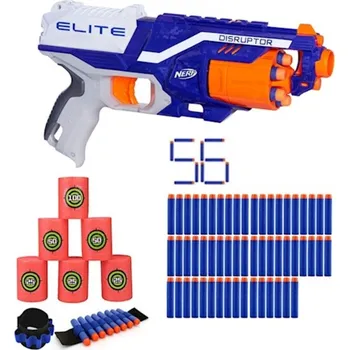 Dětské zboží Nerf N-Strike Elite Disruptor MEGA PACK + 50 šípů s měkkou hlavicí + terče + náramek na ruku