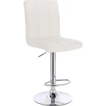 Barová židle Barová židle ekokůže Vestland na stříbrném talíři - bílé