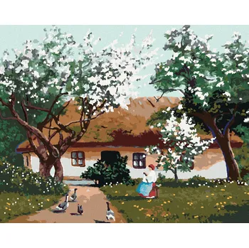 Zuty Jarní ráno na vesnici 40 x 50 cm