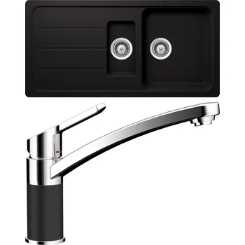Granitový dřez Set Schock S26-5 (dřez Formhaus D-150L Nero + baterie SC-90 Nero)