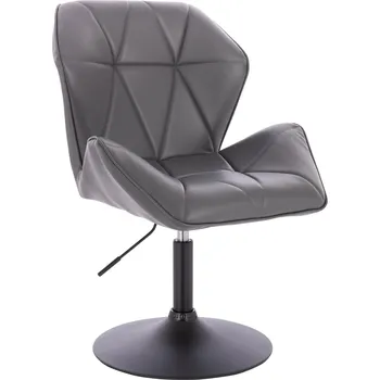 Otočné křeslo ekokůže Horten XL na černém talíři - tmavě šedé