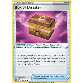 Sběratelská karetní hra Pokémon LOR 154/196 Box of Disaster - Lost Origin Stav: Near Mint, Verze: REVERSE HOLO