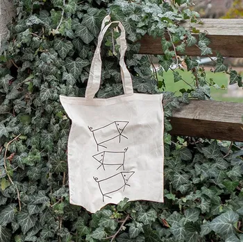 Bavlněná taška, potištěna originální kresbou od Alči, Tři prasátka