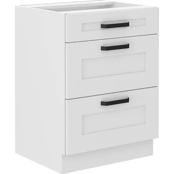 Kuchyňská skříňka Spodní skříňka se šuplíky PREMIUM BOX LUNA bílá/bílá matná MDF 60 D 3S BB