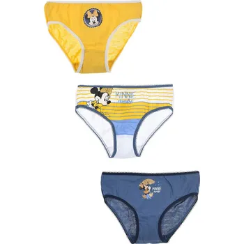 Dívčí spodní prádlo Trojbalení kalhotek Disney Minnie Mouse - modro-žlutá Velikost: 104/110