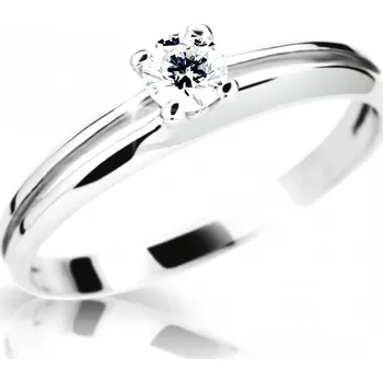 Prsten Klasický zlatý zásnubní prsten DF 1272 se zirkony