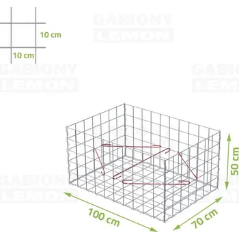 Plot Gabionový koš 100 x 70 x 50 cm oko 10 x 10 cm, bez vrchní sítě