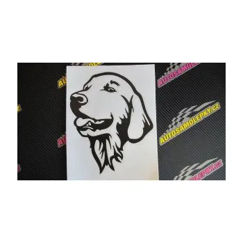 Polep vozidla Pes 074 levá Zlatý retrívr (17 - šedá) SAMOLEPKA NA AUTO, NÁLEPKA, FÓLIE, POLEP, TUNING, VLASTNÍ TEXT, TISK, AUTOSAMOLEPKY.cz, POLEPY, OBRÁZEK, LOGO, 3D STICKERS