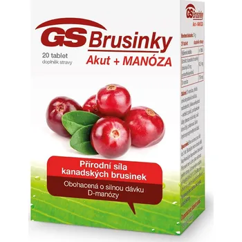 Přírodní produkt Green Swan Pharmaceuticals Brusinky Akut + Manóza 20 tbl.