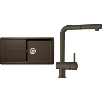 Granitový dřez Set Schock S3-2 (dřez Toledo D-100L Bronze + baterie Epos.120 Bronze)