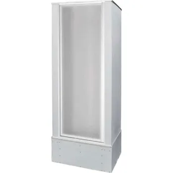 RR Machine Průmyslový sprchový box POLY NEW 80 W-VDK, KŘÍDLOVÉ DVEŘE Barva: Bílá, Rozměry (cm): 81x81, Varianta: bez výřezu pro odpadní trubky