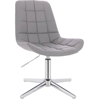 Otočné křeslo ekokůže Voss na stříbrném kříži - šedé
