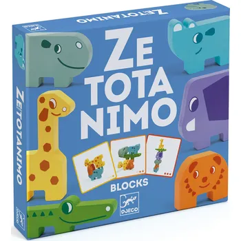 Dřevěná hračka Djeco Puzzlové kostky zvířatka ze Zoo (Puzzlové kostky zvířatka ze Zoo Djeco )