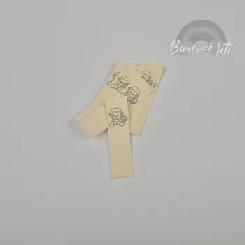 Štítek koženka, Opička ecru dlouhé UP (E) (Štítky na oblečení)