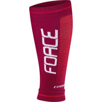 Cyklistické návleky FORCE návleky na nohy compress, bordó-červené Velikost: S-M, výška: 33 cm