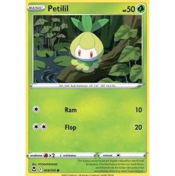 Sběratelská karetní hra Pokémon SIT 009/195 Petilil - Silver Tempest Stav: Near Mint, Verze: REVERSE HOLO