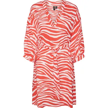 Dámská móda Vero Moda Curve dámské šaty Seba červené Velikost: 42