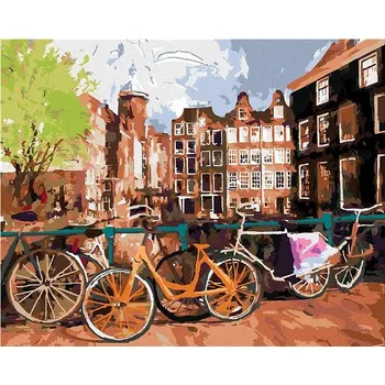 Kola v Amsterdamu, 40×50 cm, bez rámu a bez vypnutí plátna