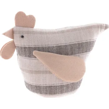 Velikonoční dekorace Slepice 16cm látková, přírodní