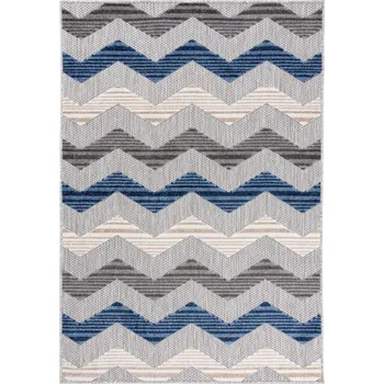 Koberec Moderní koberec Aventura - vlnky 1 - šedý/modrý Rozměr koberce: 80x150 cm