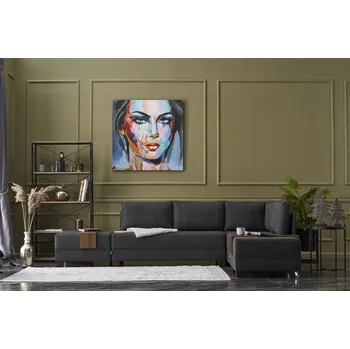 Sedací souprava Designová rohová sedačka Ramesha 280 cm antracitová - pravá