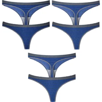 Kalhotky GreeNice Dámské bezešvé tanga Grenice (3ks v balení ) Barva: Modrá, Velikost: S/M