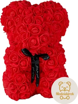 Umělá květina Medvídárek Simple medvídek z růží 25 cm