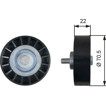 Vratná/vodicí kladka, klínový žebrový řemen GATES T36607