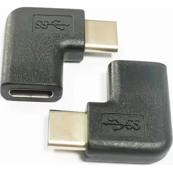 Kabel do PC PremiumCord Adaptér USB-C/male - C/female zahnutý 90°