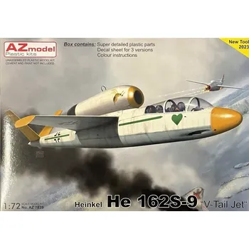 Plastikový model 1/72 Heinkel He 162S-9 'V-Tail Jet' (3x camo)