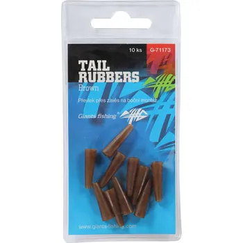 GIANTS FISHING PŘEVLEK NA ZÁVĚSKU TAIL RUBBERS BROWN/10PC ( 20MM ) 10KS