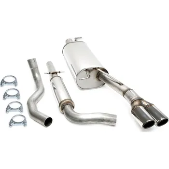 Autodíl TA Technix sportovní nerezový catback výfuk Škoda Octavia I RS (1U, 00-06), htb i combi, 2x 70 mm rovná nerezová koncovka s pertlem