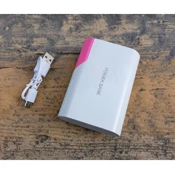 Mobilní telefon Záložní baterie Power Bank 12000mAh - bílá/růžová