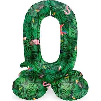 Folat Balónek fóliový číslo 0 samostojné Jungle 72 cm