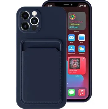 Pouzdro na mobilní telefon Barevný silikonový obal s peněženkou pro iPhone 11 Barva: Tmavě modrá