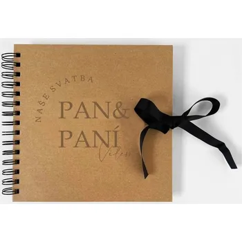Fotoalbum Fotoalbum naše svatba s příjmením a datem svatby PAN A PANÍ - HNĚDÝ Varianta: S vlastním textem