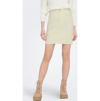 Dámské oblečení Krémová dámská pouzdrová džínová sukně JDY Cilla - Dámské JDY krémová 2155854