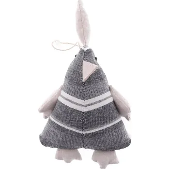 Velikonoční dekorace Závěs Kohoutek 16cm látkový, šedý