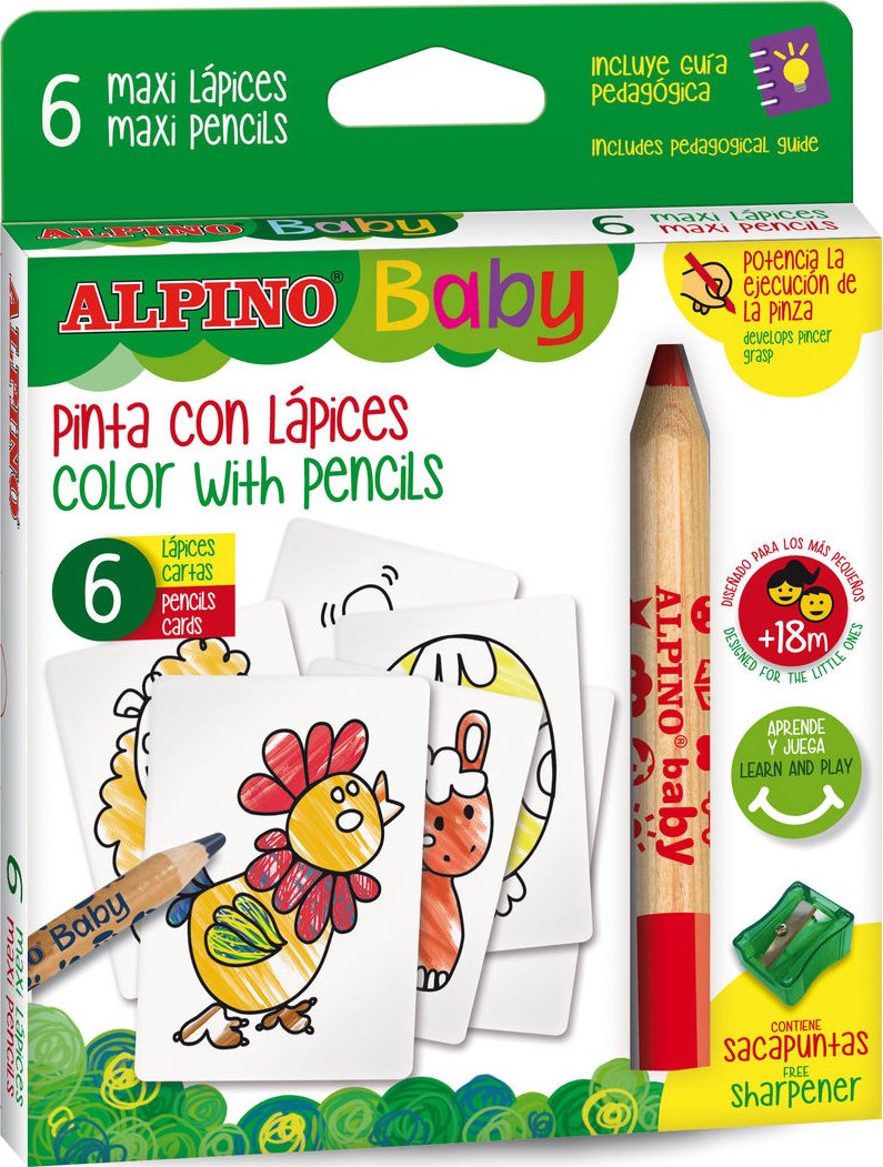Alpino Baby 6 Punktmarker - Kreativ-Set Für Kleinkinder | 6 Farben Mit Tierkarten