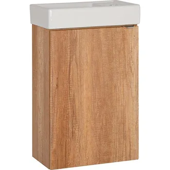 Koupelnový nábytek Amanda koupelnová skříňka s keramickým umyvadlem, 405 x 630 x 225 mm, dub country.