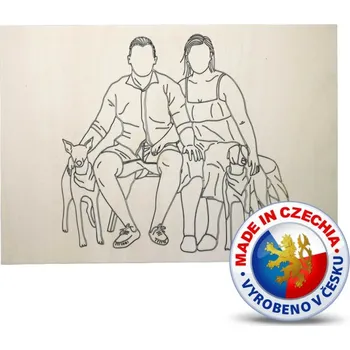 Antistresové omalovánky VypálímTi.cz Dřevěné omalovánky - Pár a psi