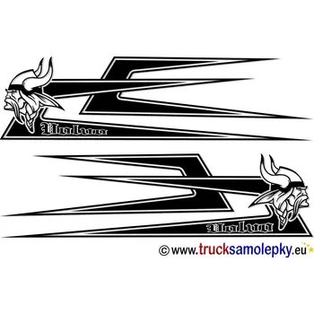 Samolepicí dekorace na vozidlo Samolepka Hollandia style pruhy VOLVO Viking (Řezaná samolepka z kvalitní folie, velikost uvedena jedné samolepky, cena za pár)