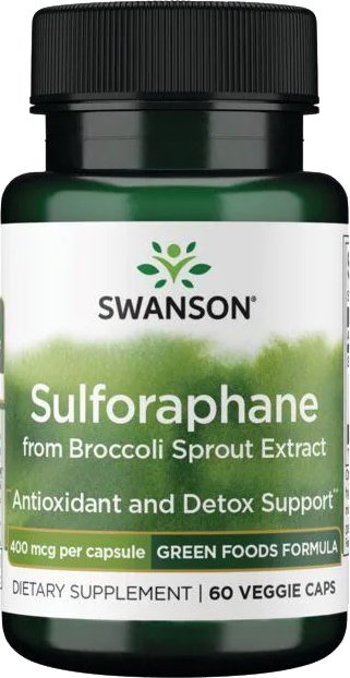 Swanson Sulforaphane Broccoli extract (Sulforafan z extraktu z brokolice), 400 mcg, 60 veg. kapslí